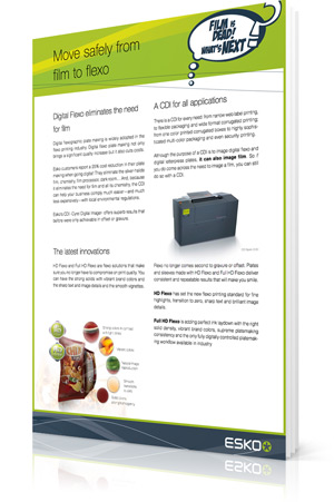 Mude com segurança do filme para flexo